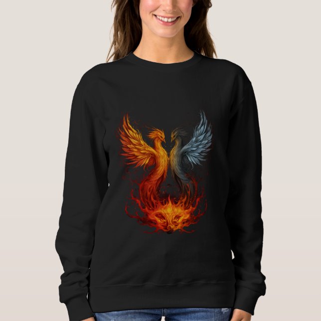 Phoenix Rejuvenation Mythical Bird Artwork Reborn  Sweatshirt (Front)