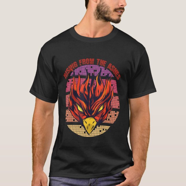 Phoenix Rise from Ashes Retro Fantasy Firebird wit T-Shirt (Front)