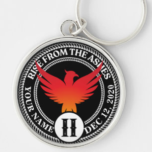 Phoenix "Rise from the Ashes" Recovery Medallion   Key Ring