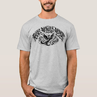 Phoenix, rise rebuild repeat, ink brush T-Shirt