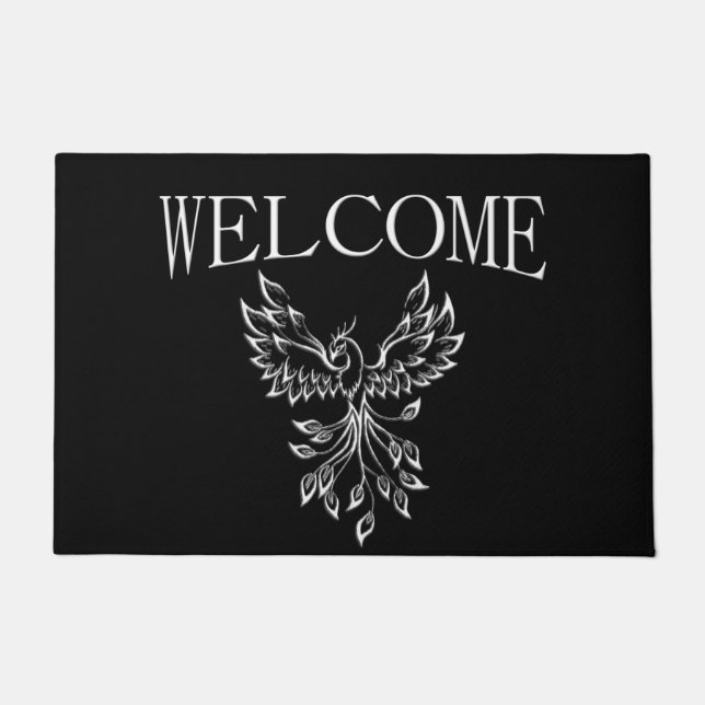 Phoenix Rises on Black Doormat (Front)