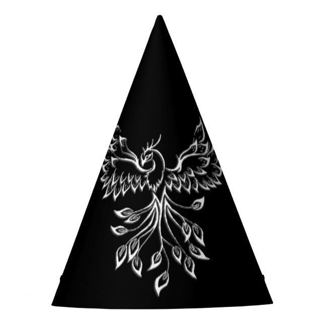 Phoenix Rises on Black Party Hat (Front)