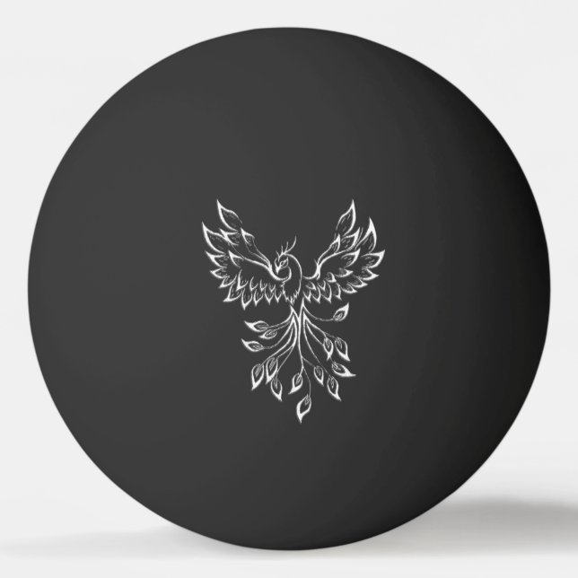 Phoenix Rises on Black Ping Pong Ball (Front)