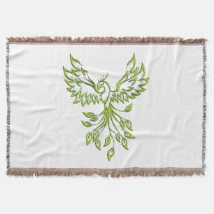 Phoenix Rises on White Throw Blanket
