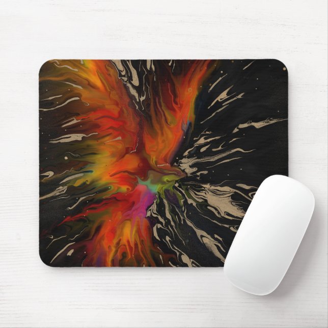 Phoenix Rising – Abstract Fire Explosion Art Mouse Pad (With Mouse)