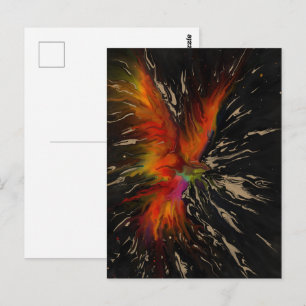 Phoenix Rising – Abstract Fire Explosion Art Postcard