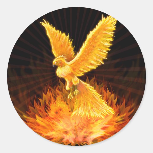 Phoenix Rising Classic Round Sticker (Front)