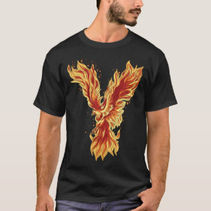 Phoenix Rising Fire Bird Mythical Artwork T-Shirt