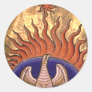 Phoenix Rising from the Ashes Classic Round Sticker