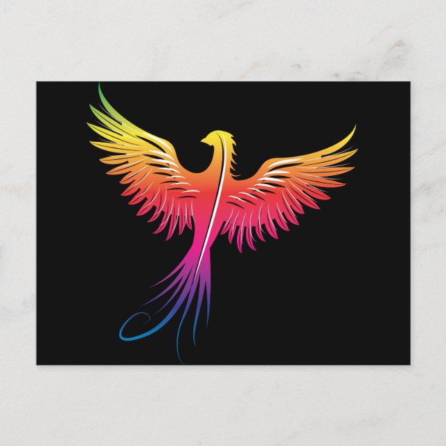 Phoenix rising from the ashes symbol postcard (Front)