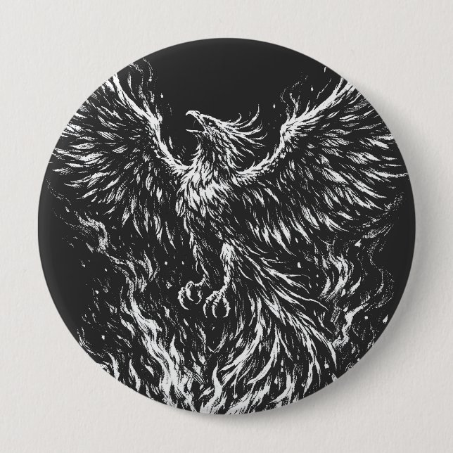 Phoenix Rising From the Flames by BurnsInHell 10 Cm Round Badge (Front)