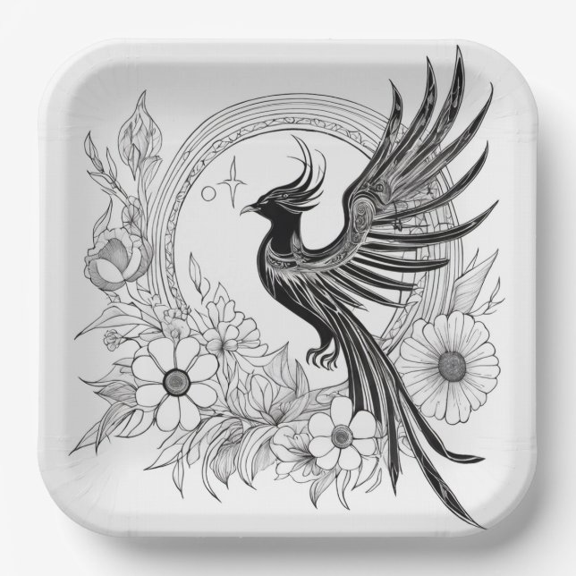 Phoenix Rising Paper Plate (Front)