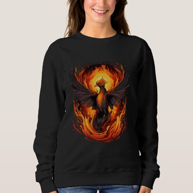 Phoenix Rising Rejuvenation Fire Phoenix Bird Myth Sweatshirt (Front)