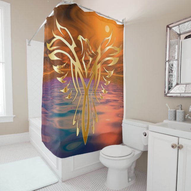 Phoenix Rising Shower Curtain (In Situ)