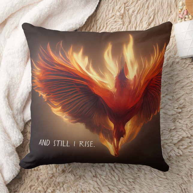 Phoenix Rising Support Inspiring Strength Cushion (Blanket)