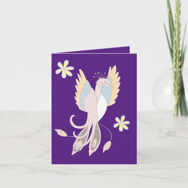 Phoenix Rising Whimsical Magical Friends Card (Front)