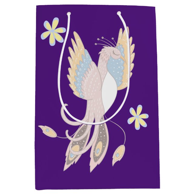 Phoenix Rising Whimsical Magical Friends Medium Gift Bag (Front)