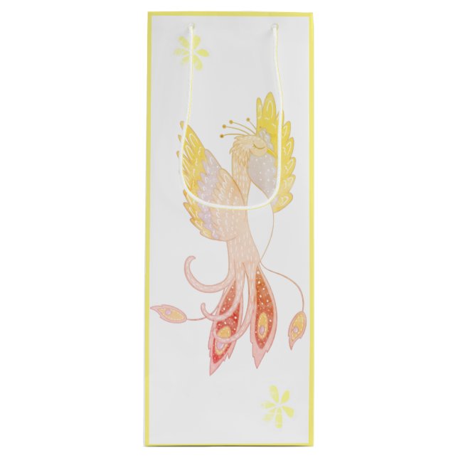 Phoenix Rising Whimsical Magical Friends Wine Gift Bag (Front)