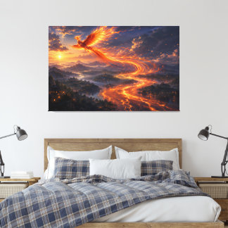 Phoenix River of Light Fantasy Landscape Canvas Print
