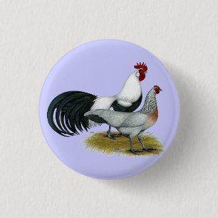 Phoenix:  Silver Duckwing Pair 3 Cm Round Badge