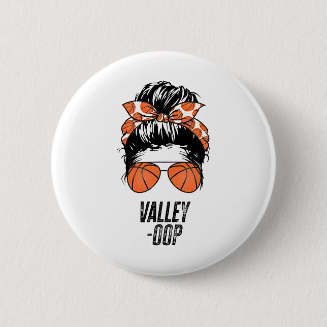 Phoenix Sketll Valley -oop Messy Bun Sun Sketll Fa 6 Cm Round Badge (Front)