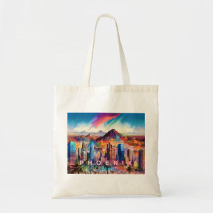Phoenix Skyline Abstract Art Tote Bag
