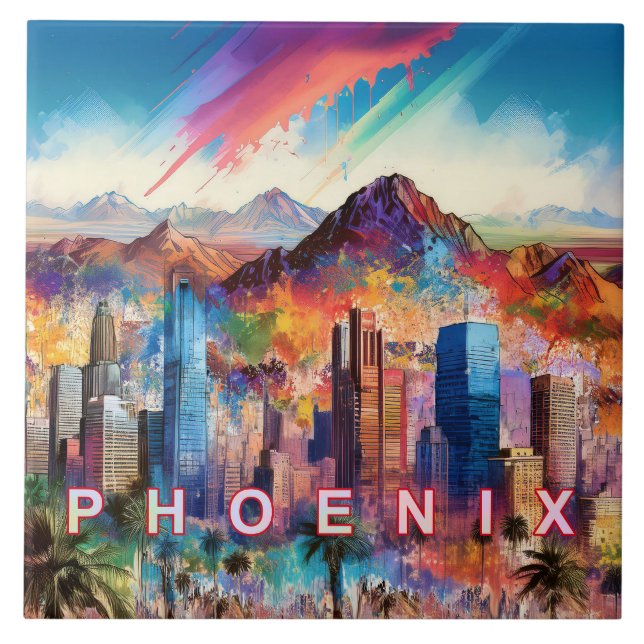 Phoenix Skyline Art Tile (Front)
