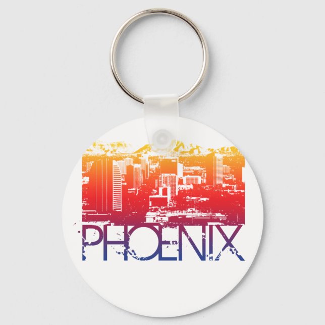 Phoenix Skyline Design Key Ring (Front)