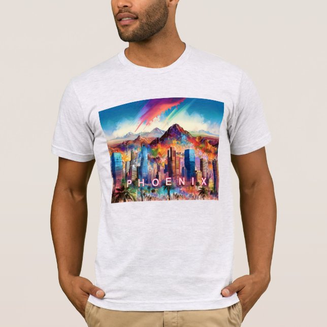 Phoenix Skyline Graffiti Art  T-Shirt (Front)
