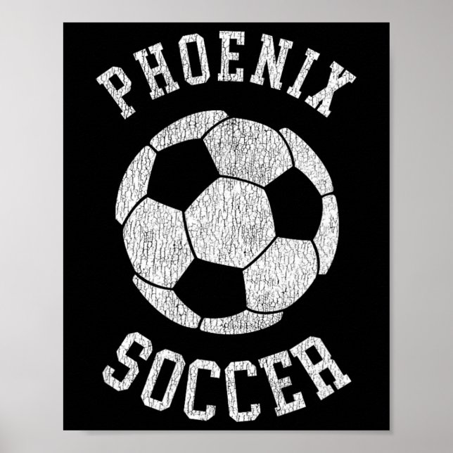 Phoenix Soccer Retro Distressed 90's Vintage  Poster (Front)