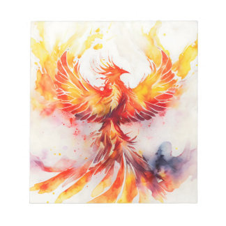 Phoenix Spreading it's Wings Rising from the Ashes Notepad