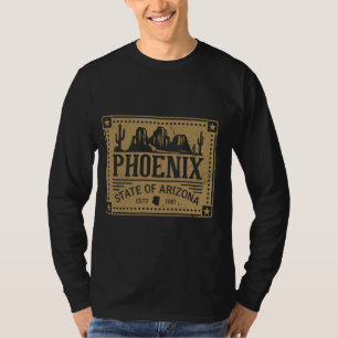 Phoenix State Of Arizona Estd 1881 Cactus Mountain T-Shirt