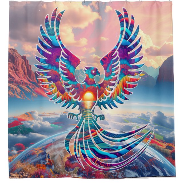 Phoenix Sunrise Shower Curtain (Front)