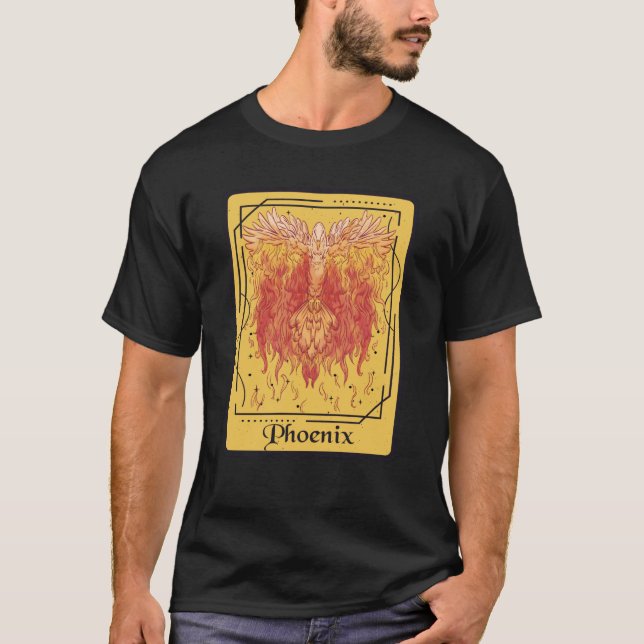 Phoenix Tarot Card Firebird Fantasy Rising from As T-Shirt (Front)