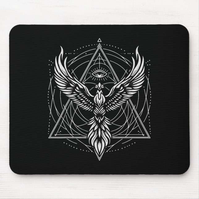 Phoenix Third Eyes Sacred Geometry Spiritual Geome Mouse Pad (Front)