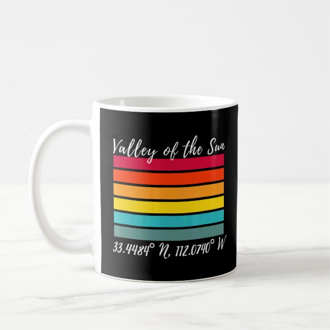 Phoenix Valley of the Sun Souvenir Latitude Longit Coffee Mug (Left)