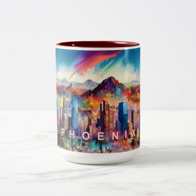 Phoenix Valley Of The Sun  Two-Tone Coffee Mug (Center)