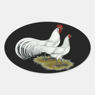 Phoenix: White Pair Oval Sticker