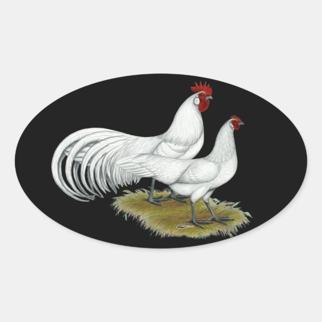 Phoenix:  White Pair Oval Sticker (Front)