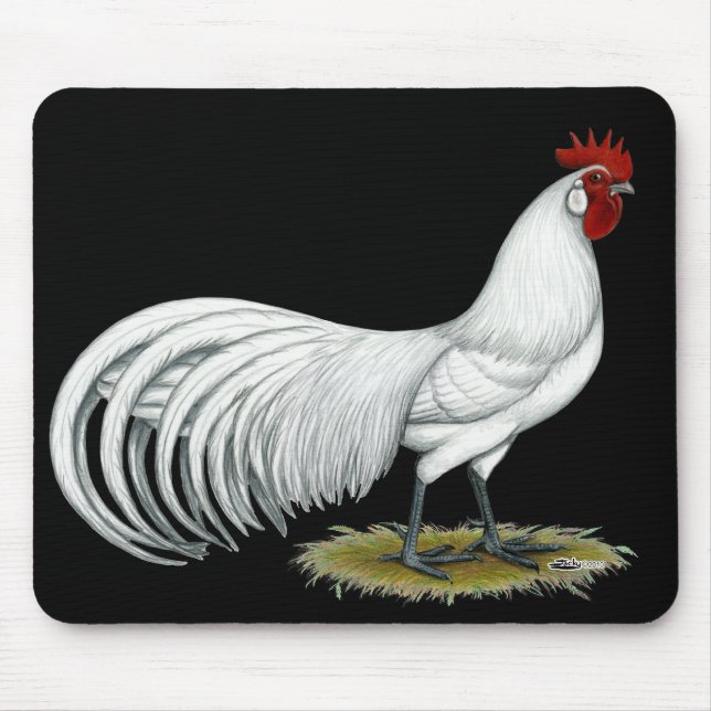 Phoenix:  White Rooster Mouse Pad (Front)