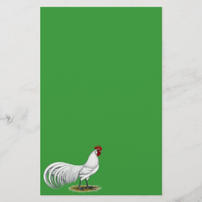 Phoenix:  White Rooster Stationery (Front)