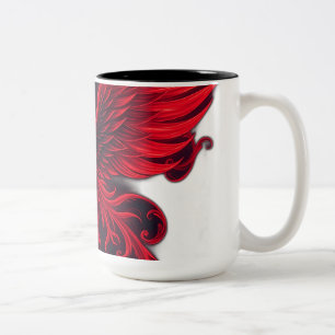 Phoenix with Gothic Spires and Swirls Two-Tone Coffee Mug