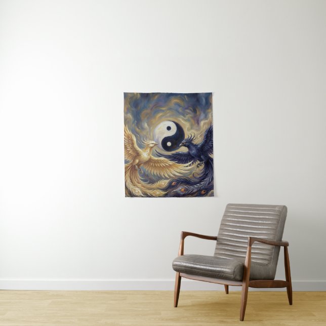 Phoenix Yin Yang Wall Tapestry (In Situ)