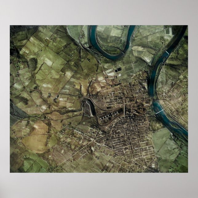 Phoenixville Mont Clare 1937 Aerial Map Poster (Front)