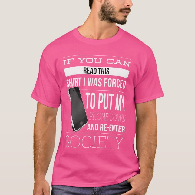 Phone Addiction Funny Smart Cell Phone Addict Humo T-Shirt (Front)