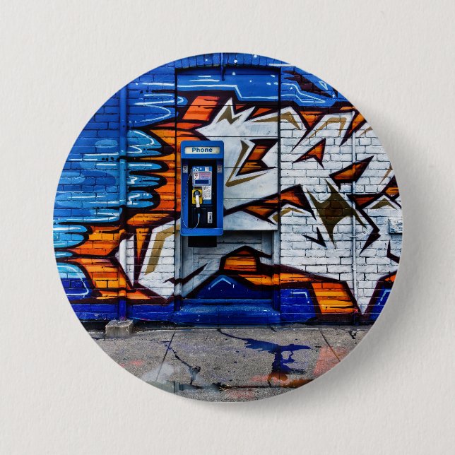 Phone Booth No 12 Colour Version Reflection 7.5 Cm Round Badge (Front)