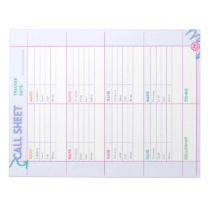 Phone Call Tracking Notepad