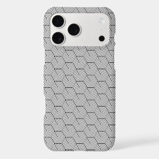 Phone Case Black Pattern Line Cube Geometry Simple
