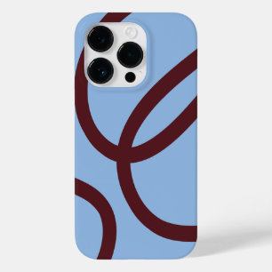 Phone Case – Burgundy Lines on Blue