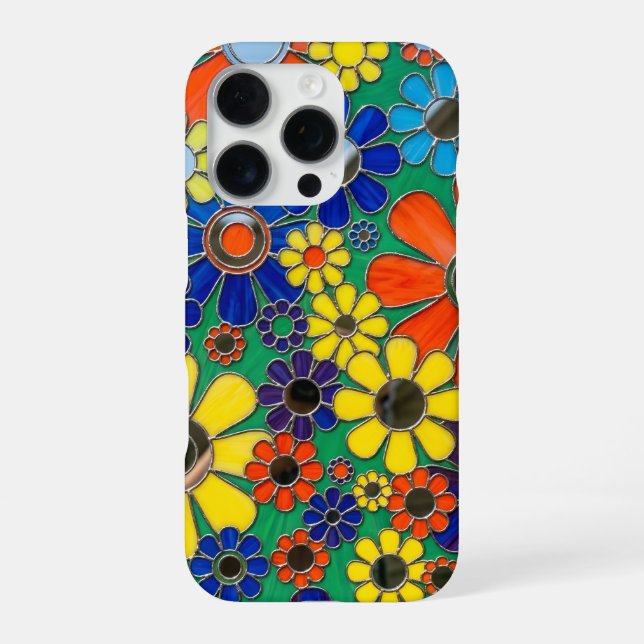 Phone Case Colourful Daisy Mosaic Art (Back)